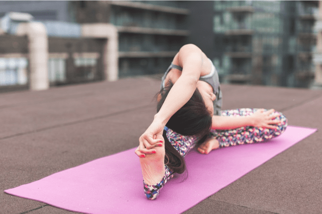 yoga on mat